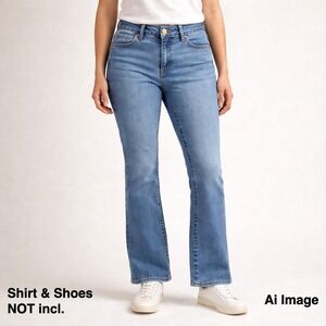 Seven7 Jeans Womens Size 12 High Rise Flare Light‎ Wash Denim Casual Pants